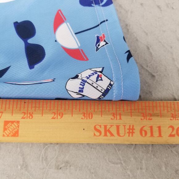 Toronto Blue Jays Shirt Mens XL Blue MLB Baseball Hawaiian Button Up Tropical - Picture 14 of 16